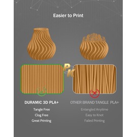DURAMIC 3D PLA+ Filament 1.75mm 1Kg Light Brown, PLA Plus 3D Printer Filament 1Kg Spool(2.2lbs) PLA Pro Tougher and Stronger, Dimensional Accuracy Probability +/- 0.02mm