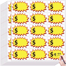 BEANPRECOY 300 Pcs Garage Sale Stickers Multi-Use Removable Yard Sale Price Stickers with Space to Write Pricing 2"x3" Rummage Sale Stickers Price Tags Stickers for Retail Annual Community Sale