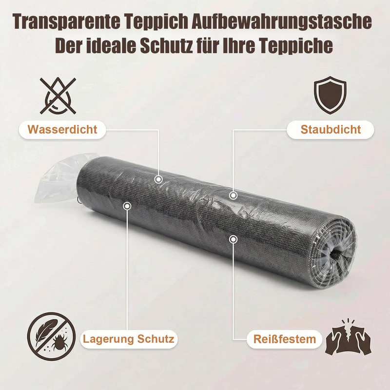 Novelfun 1 custodia per tappeti, trasparente, impermeabile, antipolvere, per tappeti,