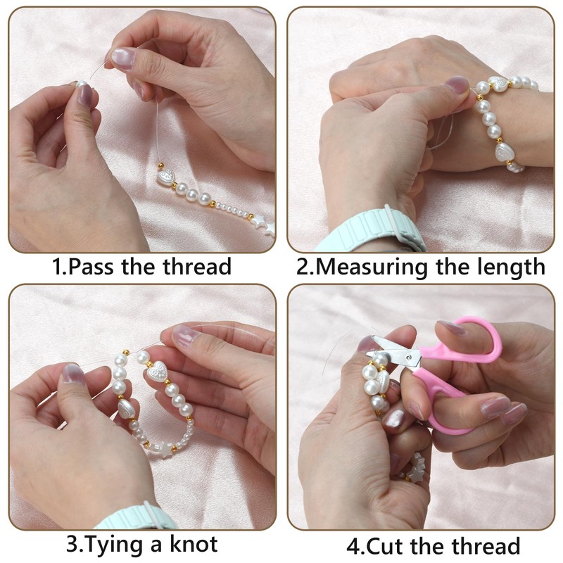 DIY Pearl Bracelet Making Kit-720pcs Real Shell Pearls & Starter