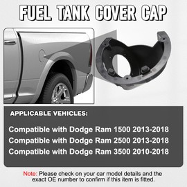 Riloer Fuel Tank Cover Outer Tank Cap Oil Filler Flap Lid Cover 57009245AA Compatible with Dodge Ram 1500 2500 3500 2013-2018