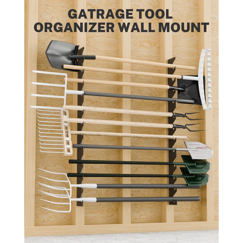 JivaJot Garage Tool Organizer Wall Mount, Shed Yard Tool Organizer