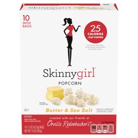 Orville Redenbacher’s Skinnygirl Microwave Popcorn, Butter & Sea Salt Popcorn, 4g Fiber Per Serving, 1.5 oz., 10-Count