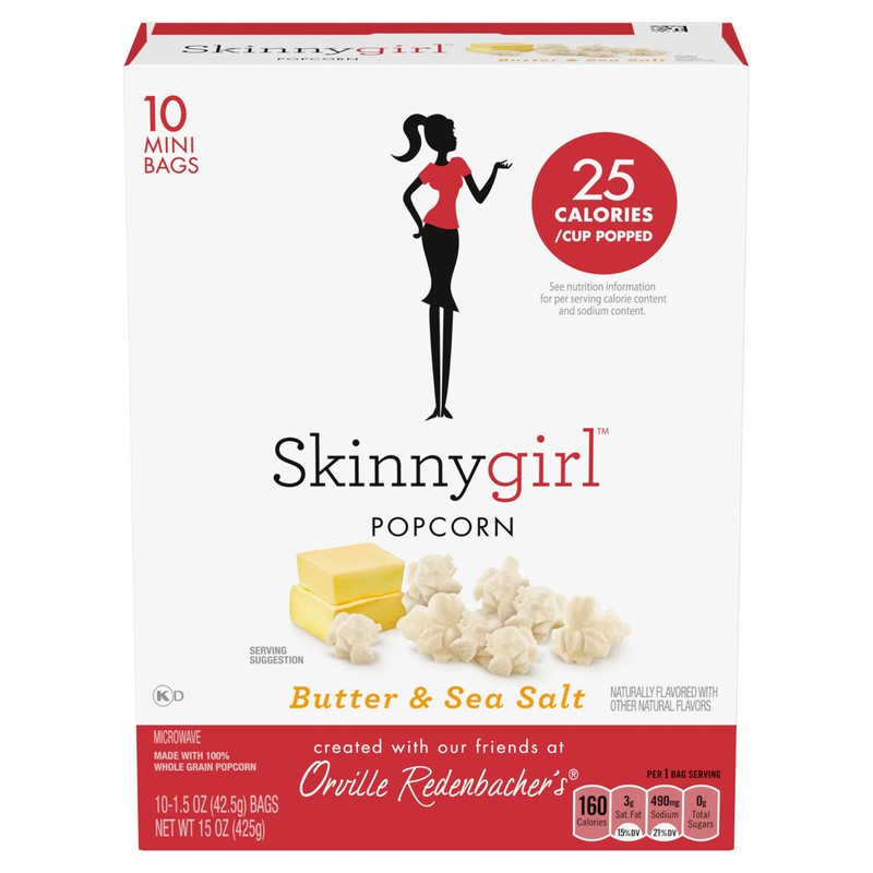 Orville Redenbacher’s Skinnygirl Microwave Popcorn, Butter & Sea Salt Popcorn,