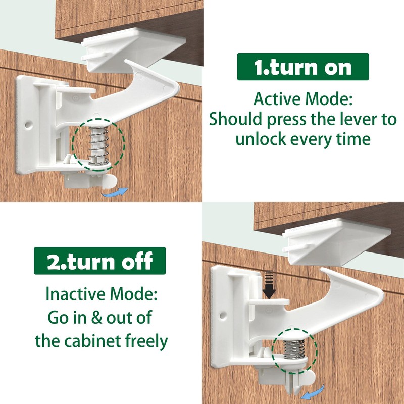 Vmaisi 12 Pack Cabinet Locks Child Safety Latches - Baby