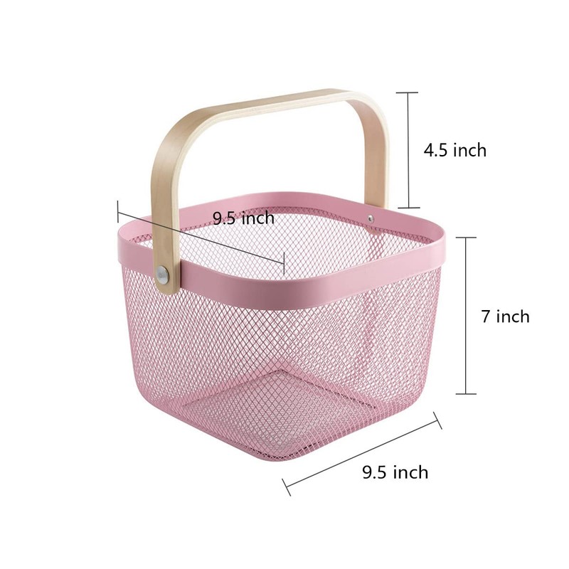 Ymeibe Mesh Steel Storage Organizer Basket Fruit Basket Bin with