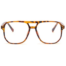 YAMEIZE Blue Light Filter Glasses for Women and Men Square Computer Gaming Glasses Anti Blue Light, leopard