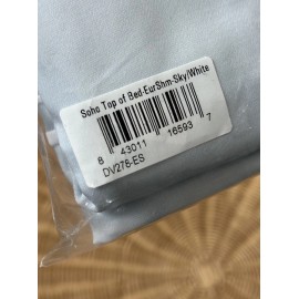 Serena & Lily NEW Serena & Lily Soho Sateen Euro Pillow Sham-Sky Blue/White