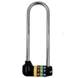 4 Digit Combination Padlock - 12cm/5 inch with Long Shackle - Heavy Duty Outdoor Waterproof Lock with Resettable Code - Pad Lock for Bicycles, Gates, Mountain Bike, Gym, School, Shed & Lockers
