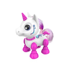 Silverlit YCOO 88525 Robot Head Up Unicorn by, Unicorn Robot, Sound and Light Effects, Robot for Children, Multidirectional Control, 13 cm, Pink and White, from 3 Years