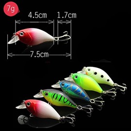OriGlam Minnow Crankbaits Fishing Lures Small Fat Simulation Bait Fishing Gear, Topwater Floating Bait, Natural Swimming