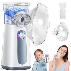 Portable Nebulizer Machine for Adults Kids(4Colors), USB-C Rechargeable Handheld Nebulizer for Breathing Treatment, 3 Adjustable Modes, Efficiency&Quiet, 3 Masks, Travel and Home Use - Color: Green