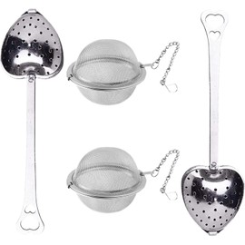 4 Pcs Tea Infusers Stainless Steel Mesh Tea Balls Tea Filters for Loose and Spices Household Tea Making Filter mesh Filter Ball (Silvery, One Size)