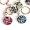 Recycled circuit board keychain, round (red)