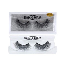 False Eyelashes, 3D Faux Mink Fake Eyelashes Handmade Dramatic Thick Crossed Cluster False Eyelashes Black Nature Fluffy Long Soft Reusable(1PAIR) (SD 05)