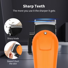 HIENA PRO Electric Hair Clipper & Trimmer for Men, Professional Cordless Barber Clipper with LED Display, Rechargeable Hair-Cutting Clippers, Perfect Gifts for Men(Orange)