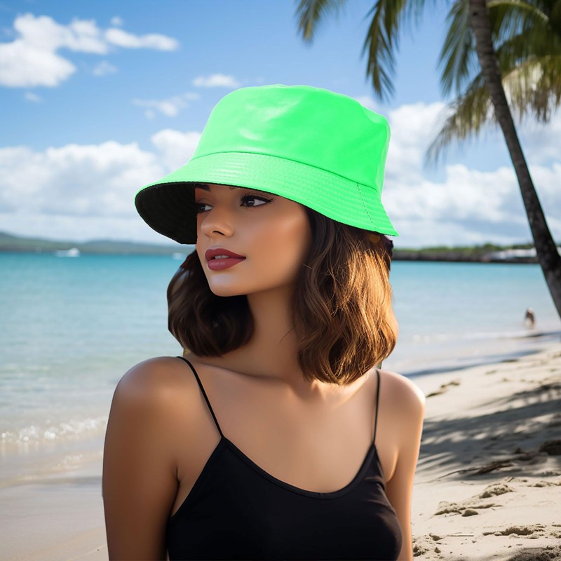 Joylife Metallic Bucket Hat Trendy Fisherman Hats Unisex Reversible Packable