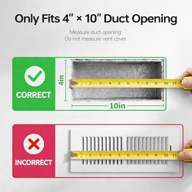 BIOWIND Quiet Register Booster Fan Fits 4" x 10" Register Holes, 10-Speed Smart Heating Cooling AC Vent Fan with Remote Control and Thermostat Control - White