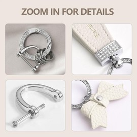 For Chevy Key Fob Cover with Fashion Bowknot Diamond Keychain,Enchanting Diamond Patterns Soft Case Fit For Malibu Equinox Blazer Cruze Camaro Traverse Volt Bolt Sonic (5 Buttons - White Bowknot)