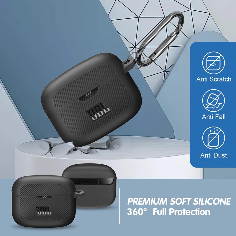 Silicone Case Compatible with JBL Tune Buds,Shock Proof Waterproof Portable