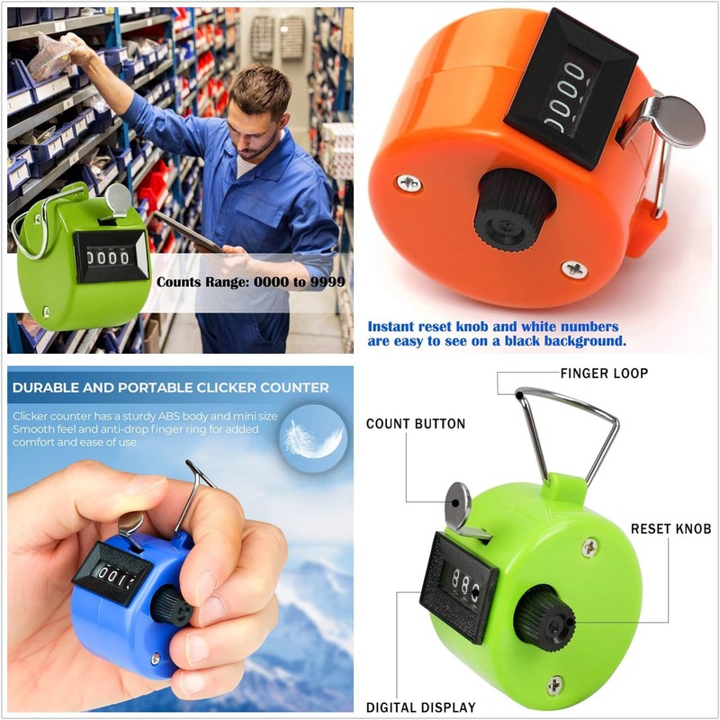 Coehaopike Clicker Counter Handheld,Tally Counter 4 Digital, Hand Counter Clicker