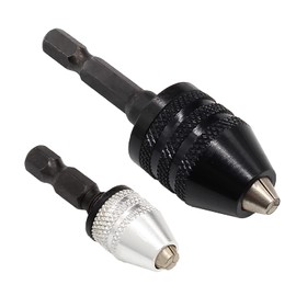 Keyless Drill Chuck 1/4 Inch Hex Shank Drill Chuck Fast Change Converter Extension Screwdriver Drill Adapter for Impact Drill Tool Attachment (0.3-8mm, 0.3-3.6mm)2 Pieces