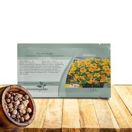 Outsidepride Tom Thumb Ladybird Nasturtium Seeds - 200 Pcs Annual, Easy to Grow & Versatile, Flower Seeds for Planting Vibrant Blooms, Ideal for Gardens, Borders, and Pollinator Gardens