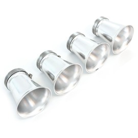 Set of 4 Silver Velocity Stacks - 35mm - Silver - Compatible with Honda CB350F CB400F Four