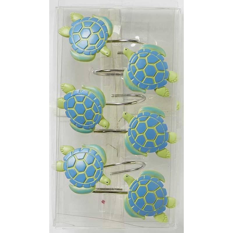 SKL Home Watercolor Ocean Shower Curtain Hooks (12-Pack), Multi