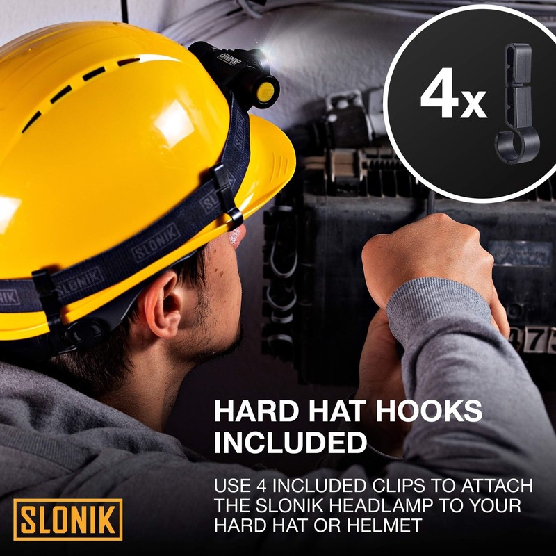 SLONIK Headlamp Rechargeable - 1000 Lumen LED USB Rechargeable Headlight