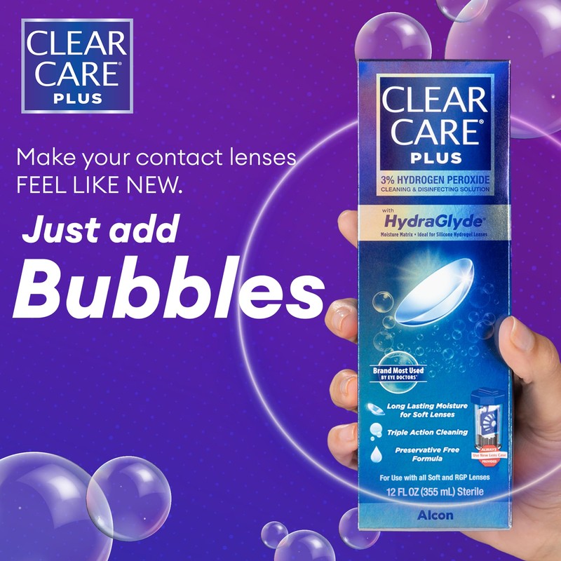 CLEAR CARE PLUS Cleaning & Disinfecting Contact Lens Solution (12