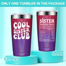 BIRGILT Sister Gifts - Mothers Day Gifts for Sisters - 20oz Cool Sister Club Tumbler Cup - Sisters Birthday Gift