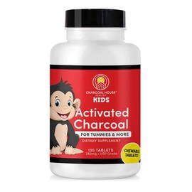 Charcoal House Chewable Activated Charcoal Tablets for Kids | Natural, Vegan, Non-GMO & Gluten Free | for Teeth, Stomach, Gas & Nausea | USP Food Grade | 135 ct.
