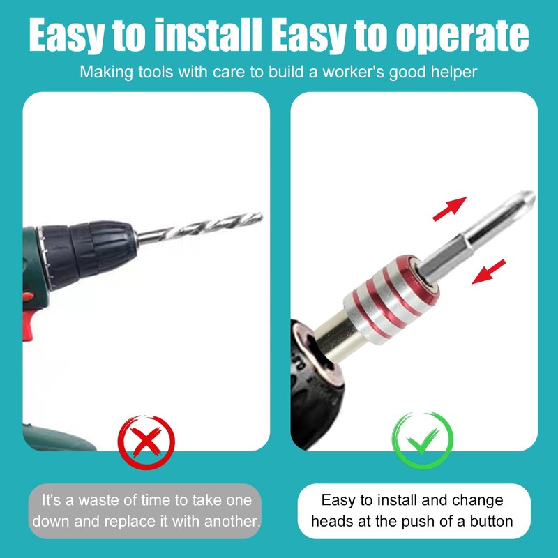 1/4 Hex Shank Bit Holder Set, Including Magnetic Sleeve, Bit