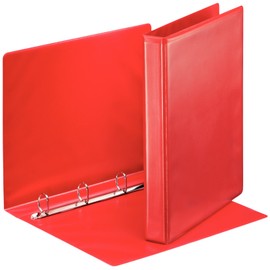 Esselte 4 Ring Binder, PP, Holds up to 190 Sheets, 30 mm Spine, 49731 - A4, Red