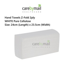 carebymail Interfold Z-Fold Paper Hand Towels | White | 2-Ply | CarebyMail Healthcare (3 Sleeves - 450 Hand Towels)