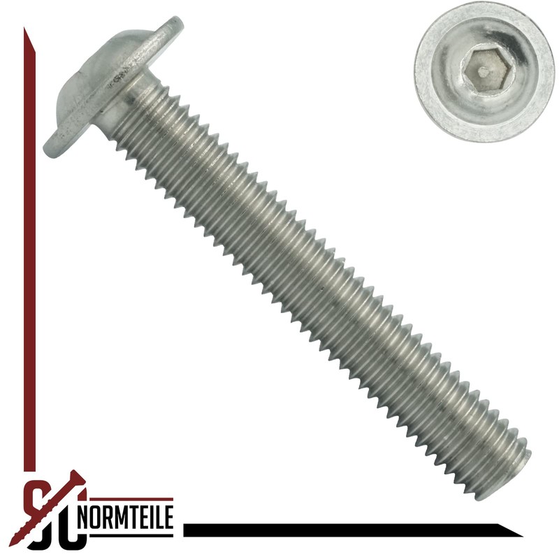 SC7380-2 Rounded Head Screws with Flange and Hexagon Socket (ISK)