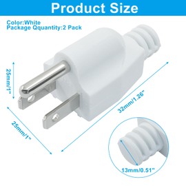 Biaungdo 1 Pack Neutral Ground Bonding Plug for Portable Inverter Generator, Surge Protector Ground Plug with Floating Neutral on RV Generator for Open Ground Error(White)