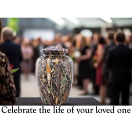 UrbanWoods Camouflage Cremation Urn – Rustic Forest Woodland Camo Design – Tribute for Hunters & Nature Lovers - Full Size Funeral and Memorial Urns for Human Ashes Upto 210 Lbs (Large)
