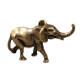 Yardenfun Brass Elephant Small Elephant Figurines Brass Decor Vintage Home Decor Figurine Brass Animal Sculpture Fengshui Elephant Decoration Small Elephant Desktop Decor Lucky