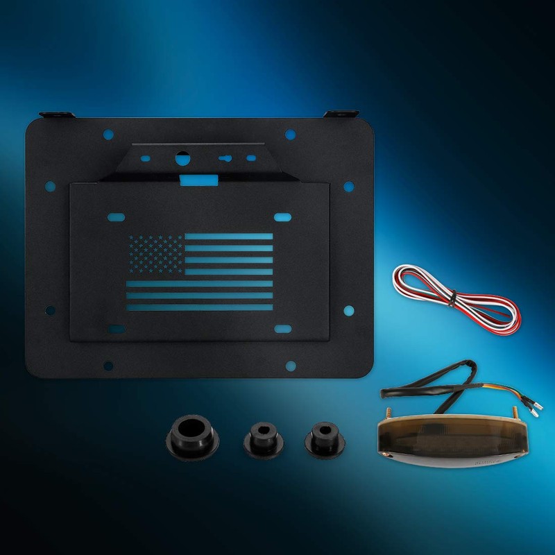 SUPAREE Spare Tire Delete License Plate Relocation Kit w/Plate Illuminate