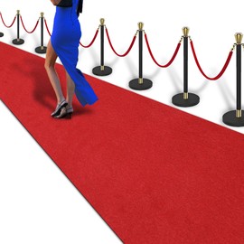 PBHEPJ 4ft x 20ft Extra Thick Red Carpet Runner for Party, Wedding and Events Decorations, Red Runner, Not Slip Aisle Rug, Long Term use