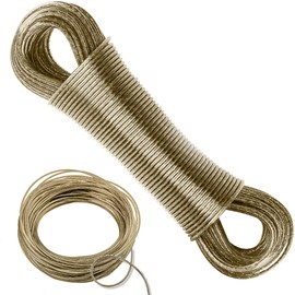 20 m Washing Line with Steel Core Outdoor - 3 mm with Sturdy Steel Core with a Load Capacity of 120 kg Rustproof and Waterproof Washing Rope for Household, Garden and Camping