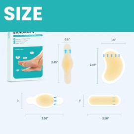 足指保護12パック - キズパワーパッド、足首保護パッド、ブリスタージェルパッド、三日月形ヒール包帯、ヒールブリスター防止