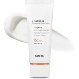 COSRX Vitamin E Vitalizing Face Sunscreen SPF 50, 1.69 fl oz, SPF Moisturizer, Lightweight under Makeup, Travel Essentials, Summer Essentials, Korean Skin Care, Korean Sunscreen for Face