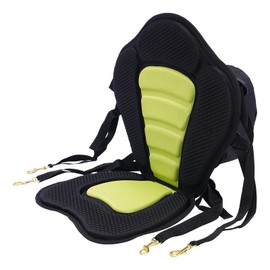 LYNICESHOP Adjustable Straps Padded Deluxe Kayak Seat, w/Detachable Storage Bag, for Canoe Backrest Support Cushion Canoeing Kayaking (Blackish yellow)