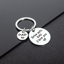 Yishanquanxinsi-US Drive Safe Keychain for Him: Gift for Dad Daddy Father Men from Daughter Valentines I love you Key Chain