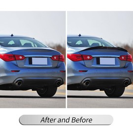 BDBO Rear Spoiler Wings for Infiniti Q50 2014 2015 2016 2017 2018 2019 2020 2021 Trunk Spoiler Wing Trunk Tail Rear Trunk Lid,Carbon Fiber Style Performance - PSM Style