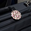 Leopard Print Lipsticks Round Luggage ID Tag Card Suitcase Carry-On