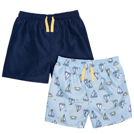 Gerber Boys' Toddler 2-Pack Swim Trunks, Sailboats
